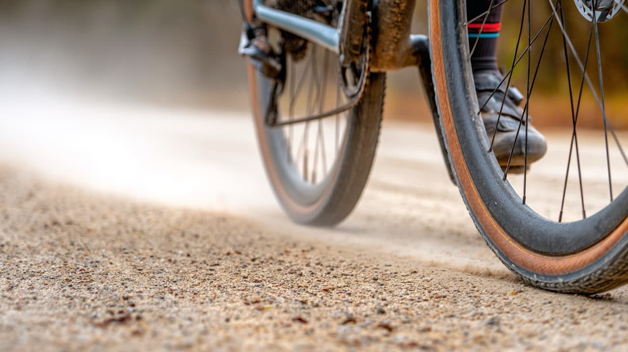 Gravel riders exploring a dirt path